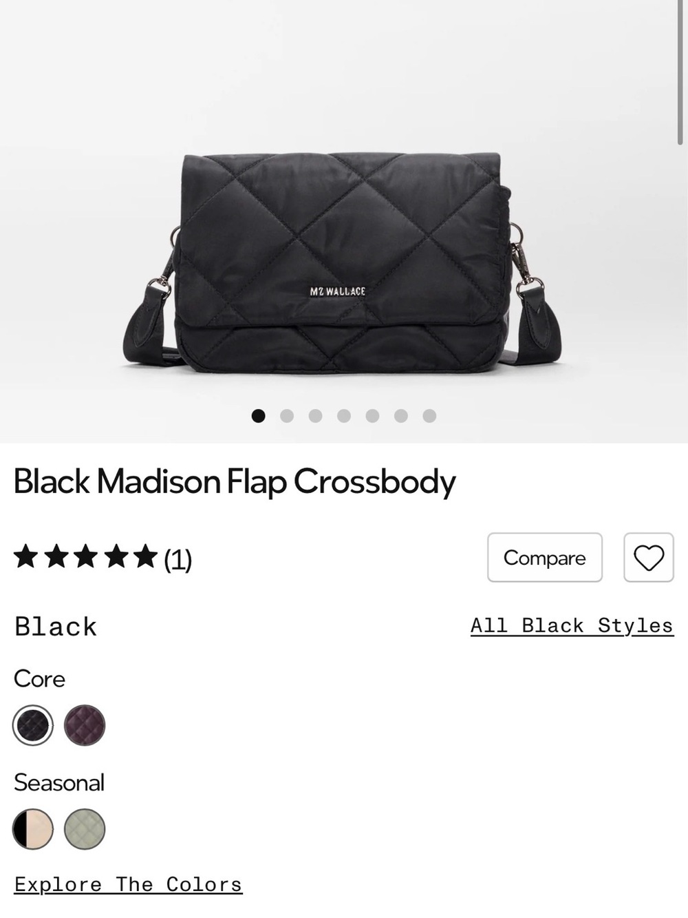 Authentic MZ WALLACE Black Quilted Madison Flap Crossbody